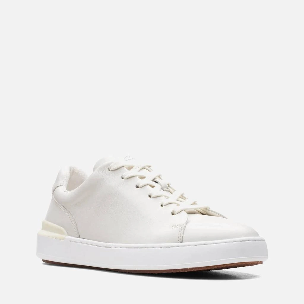 商品Clarks|CLARKS MEN'S COURTLITE LACE LEATHER CUPSOLE TRAINERS - WHITE,价格¥499,第3张图片详细描述