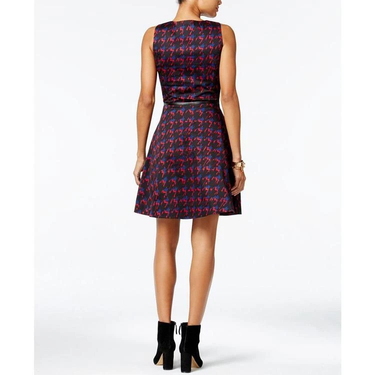 商品Tommy Hilfiger|Faux-Leather-Trim Fit & Flare Dress, Only at Macy's,价格¥246,第3张图片详细描述