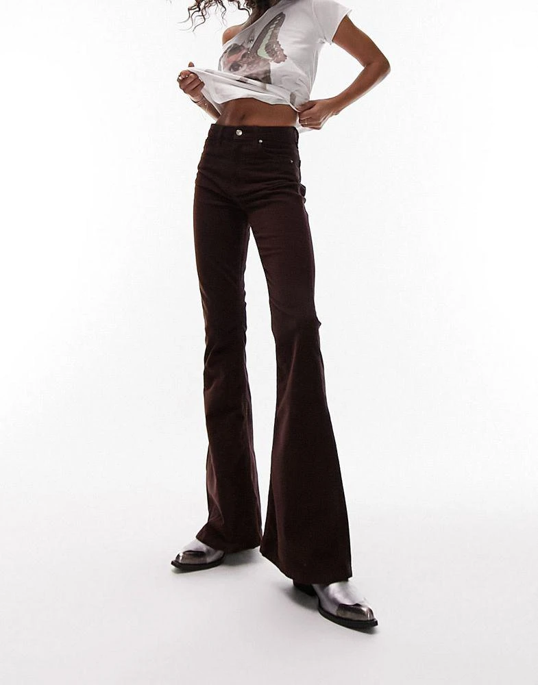 商品Topshop|Topshop Jamie flare jeans in brown cord,价格¥235,第1张图片