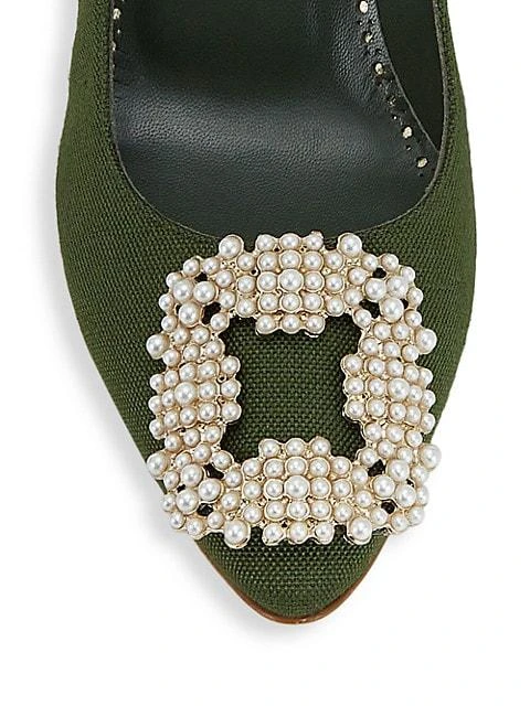 商品Manolo Blahnik|Hangisi 70  Embellished Buckle Pumps,价格¥4457,第4张图片详细描述