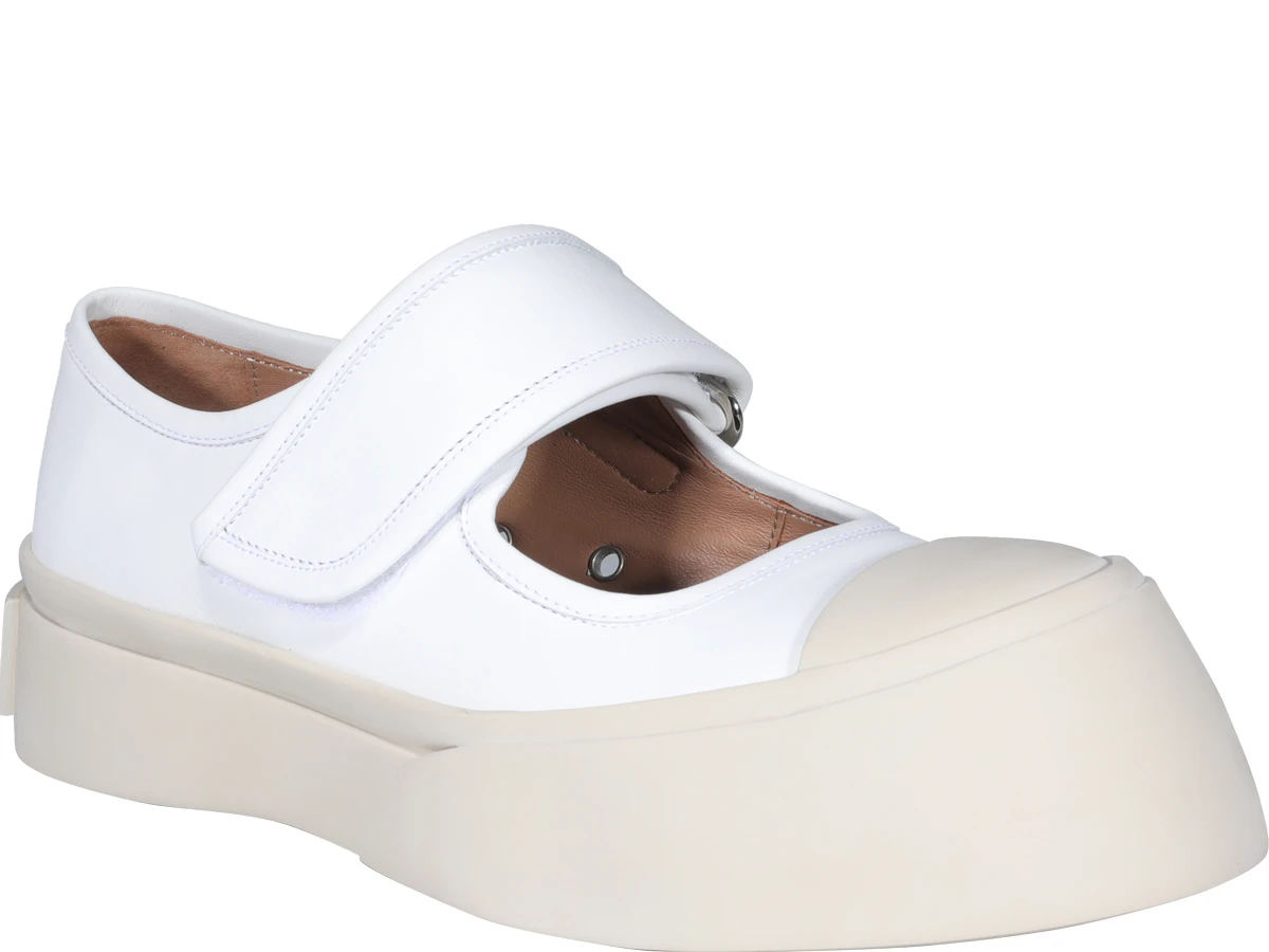 商品Marni|明星同款大头玛丽珍鞋 白色  100% 小牛皮,价格¥4403,第3张图片详细描述