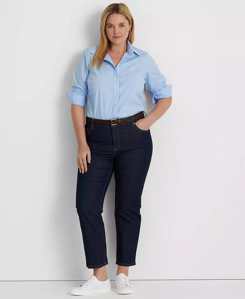 商品Ralph Lauren|Plus-Size Easy Care Cotton Shirt,价格¥680,第5张图片详细描述