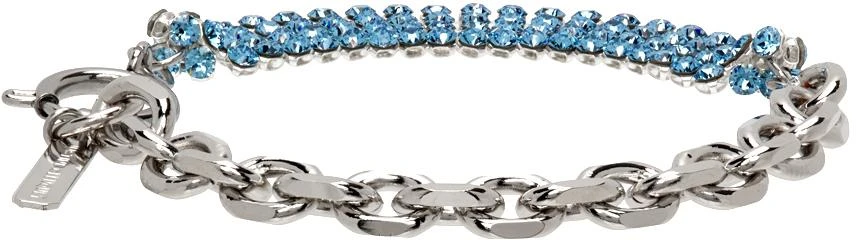 商品Justine Clenquet|SSENSE Exclusive Silver & Blue Shanon Bracelet,价格¥160,第5张图片详细描述