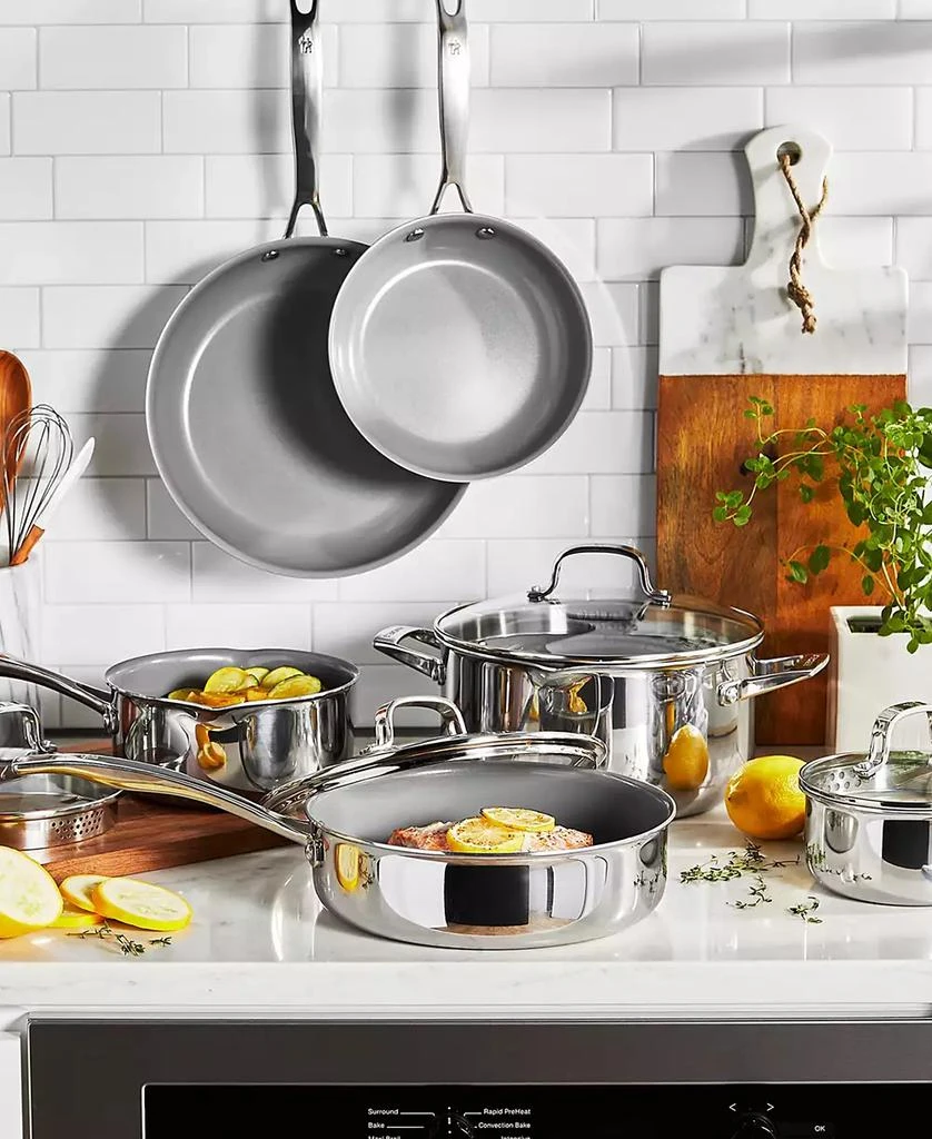 商品ZWILLING|HENCKELS CLAD H3 Ceramic Nonstick 10 Pc Stainless Steel Ceramic Nonstick Cookware Set,价格¥2316,第3张图片详细描述