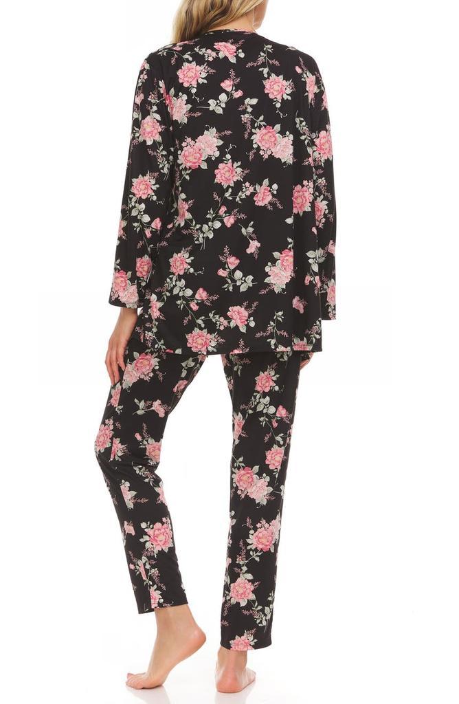 商品Flora Nikrooz|Gilda Floral Travel Pajama 3-Piece Set,价格¥221,第4张图片详细描述