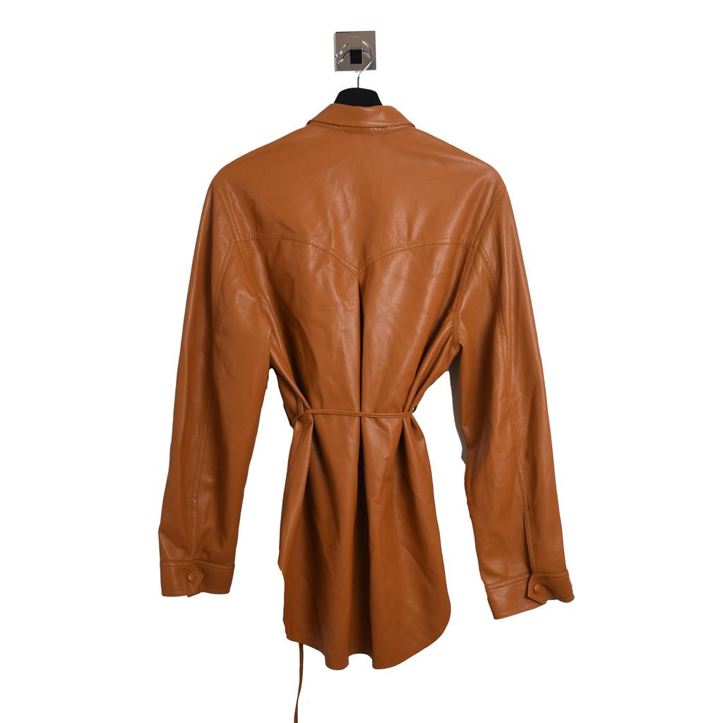 Nanushka Leather Shirt Caramel商品第2张图片规格展示