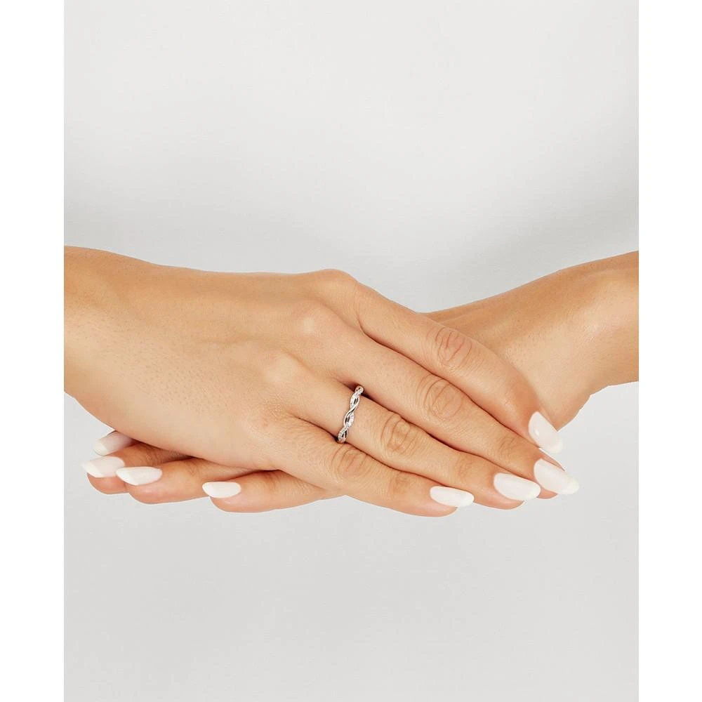商品Macy's|Diamond Twist Wedding Ring (1/8 ct. t.w.) in 10k White Gold,价格¥8364,第2张图片详细描述