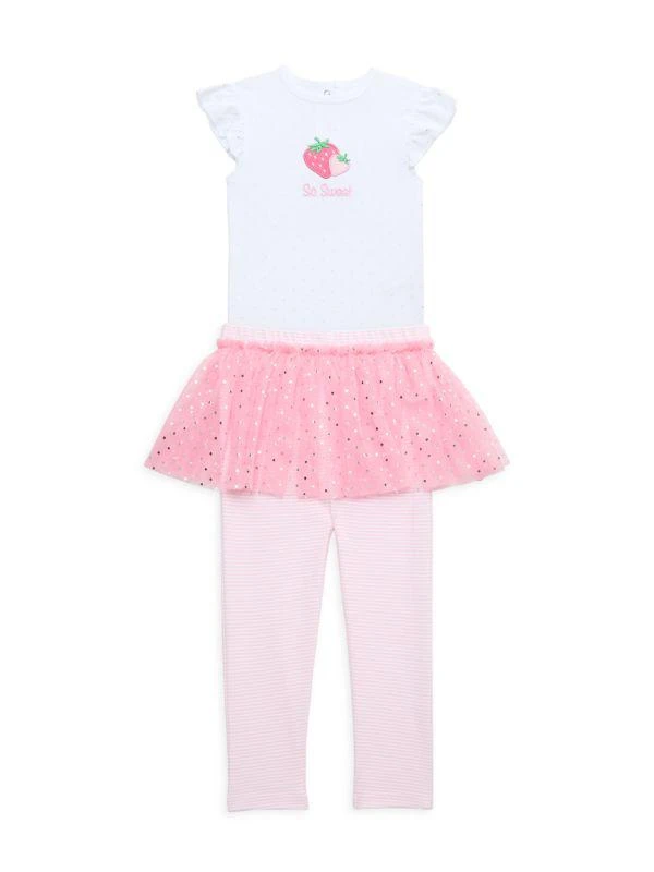 商品Little Me|Baby Girl's 3-Piece So Sweet Bodysuit, Skegging & Headband Set,价格¥71,第1张图片