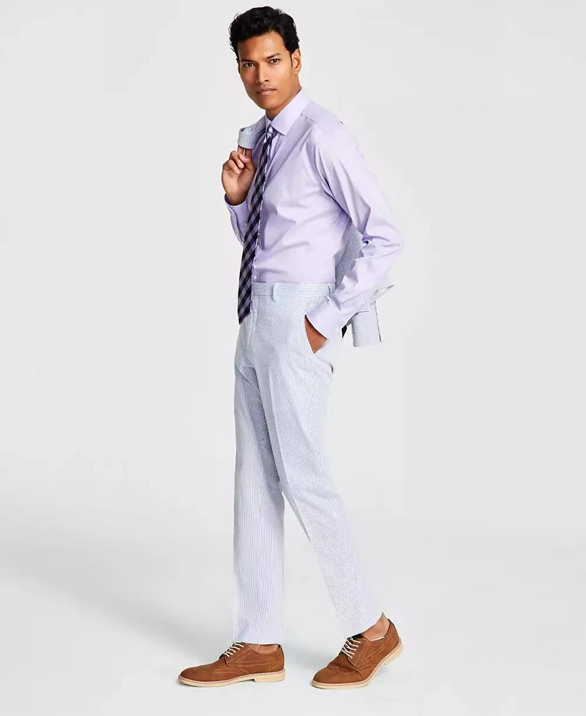 商品Tommy Hilfiger|Men's Modern-Fit THFlex Stretch Blue/White Stripe Seersucker Suit Pants,价格¥355,第1张图片