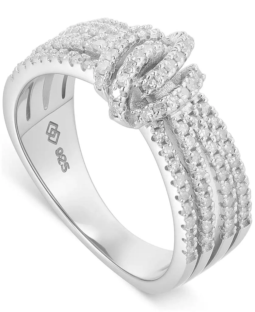 商品Macy's|Diamond Multirow Love Knot Ring (1/2 ct. t.w.) in Sterling Silver,价格¥1890,第1张图片