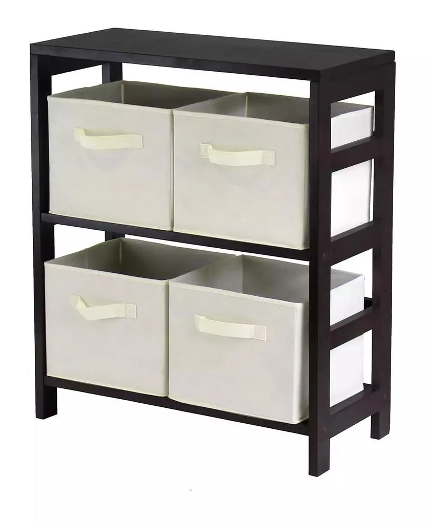 商品Winsome|Capri 2-Section M Storage Shelf with 4 Foldable Fabric Baskets,价格¥1275,第1张图片