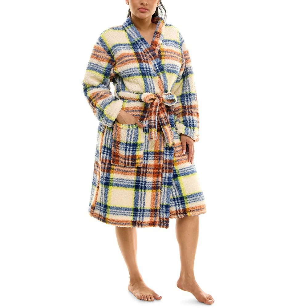 商品Roudelain|Women's Printed Fleece Long-Sleeve Wrap Robe,价格¥150,第5张图片详细描述