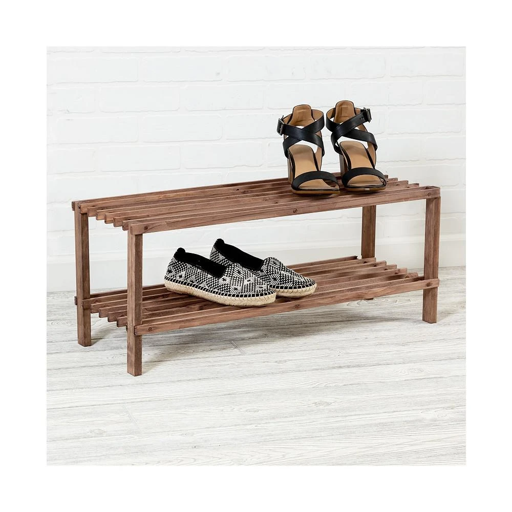 商品Honey Can Do|2-Shelf Shoe Rack, Espresso,价格¥223,第5张图片详细描述