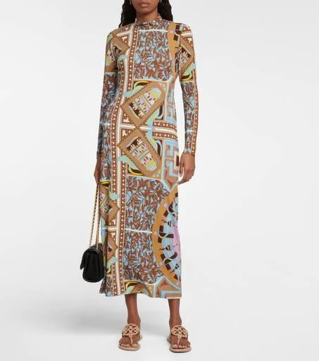 商品Tory Burch|印花半高领中长连衣裙,价格¥5036,第2张图片详细描述