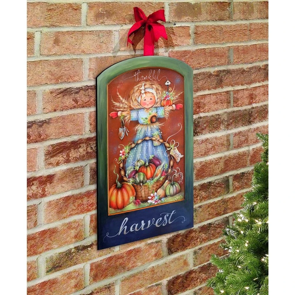 商品Designocracy|Holiday Door Decor Wooden Wall Decor Thankful Harvest J. Mills-Price,价格¥1099,第5张图片详细描述