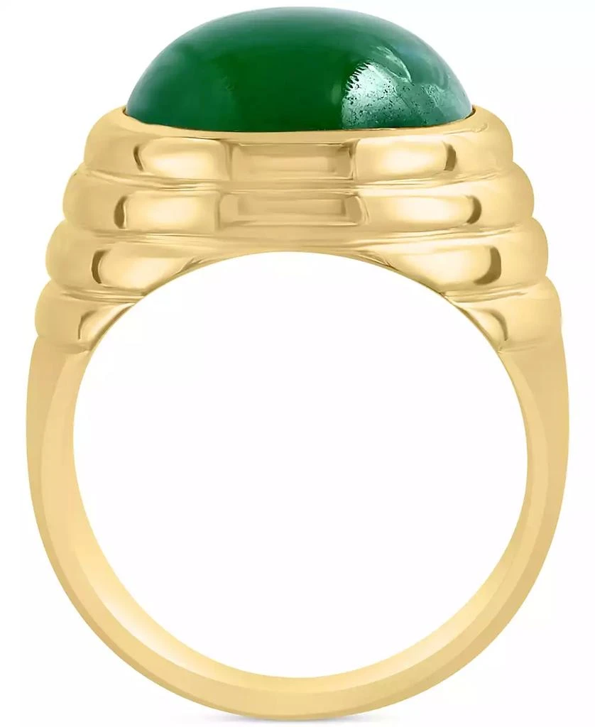 商品Effy|EFFY® Men's Dyed Jade Cabochon Ring in Gold-Plated Sterling Silver,价格¥1833,第3张图片详细描述