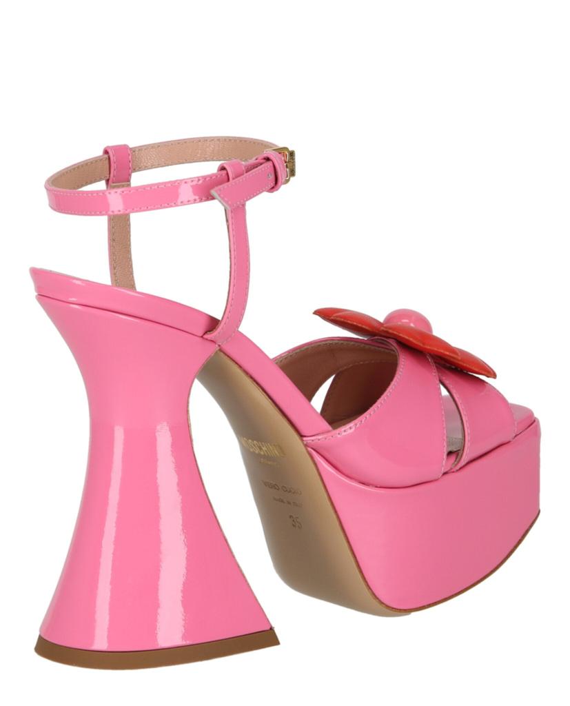 サンダル・ミュール Moschino Pink Slingback Sandals Flower-appliqué Platform Sandals – On Sale Now with Up to 63