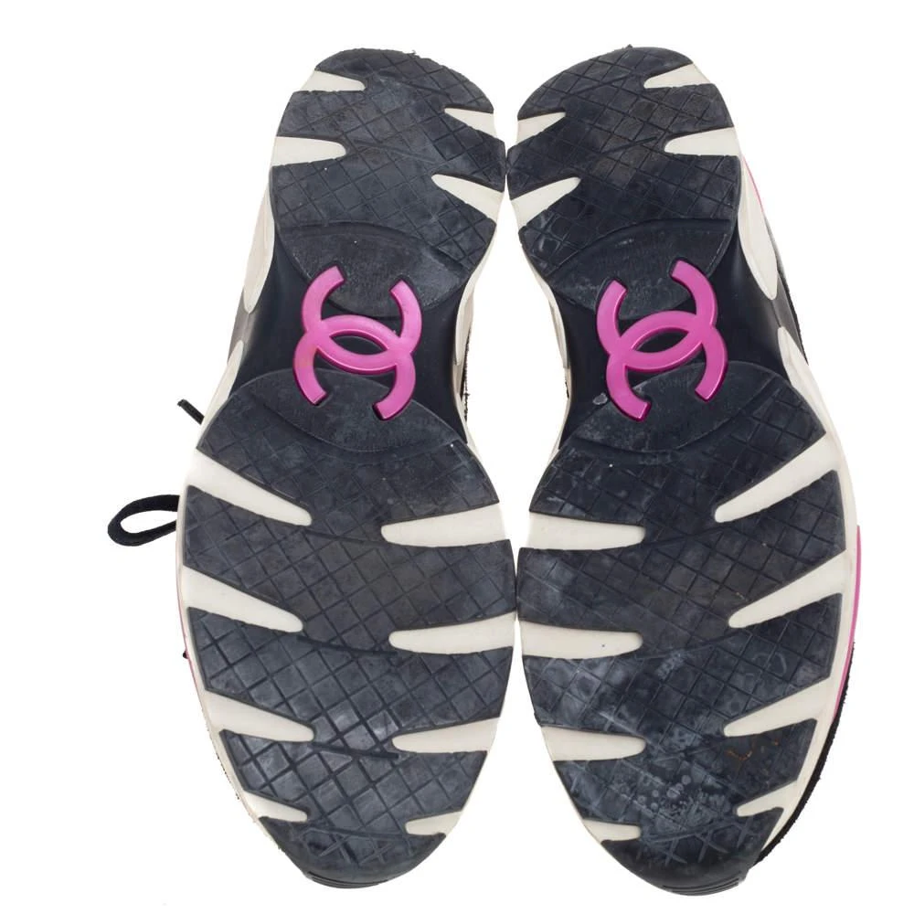 Chanel Black/Pink Tweed And PVC  CC Low Top  Sneakers Size 39 商品