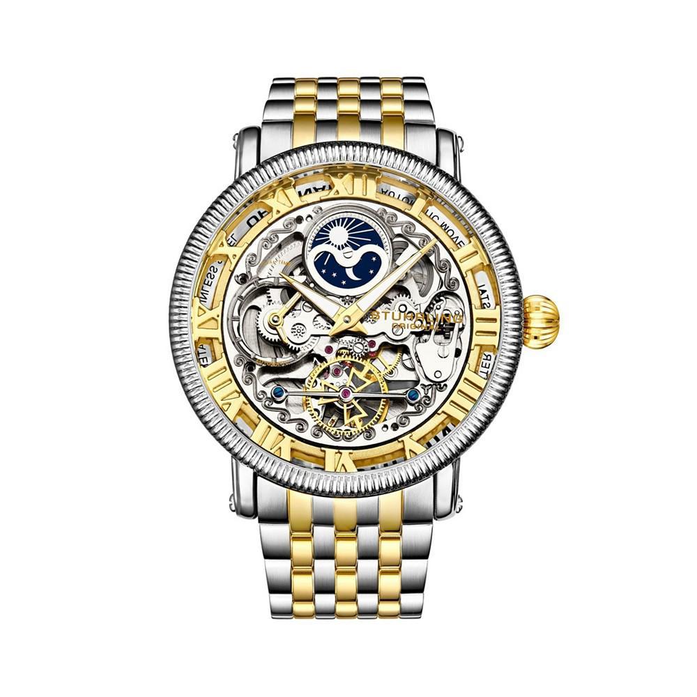 商品Stuhrling|Men's Gold - Silver Tone Stainless Steel Bracelet Watch 49mm,价格¥2471,第5张图片详细描述
