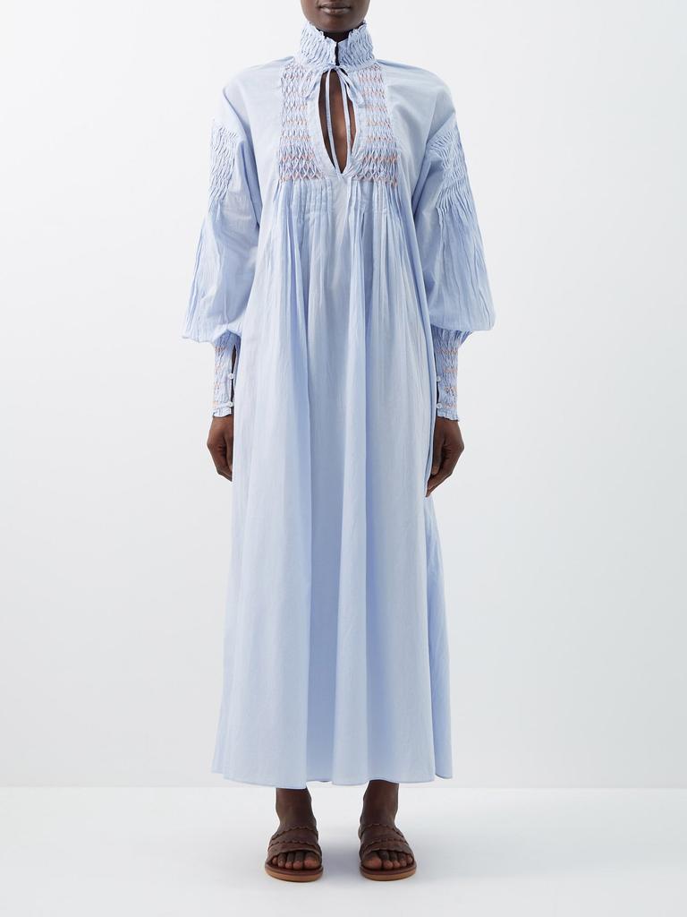 商品Thierry Colson|Guise balloon-sleeved smocked cotton maxi dress,价格¥2846,第1张图片