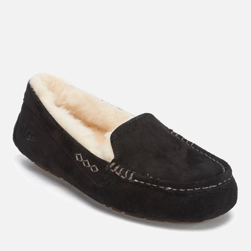 商品UGG|UGG Women's Ansley Moccasin Suede Slippers - Black,价格¥542,第2张图片详细描述