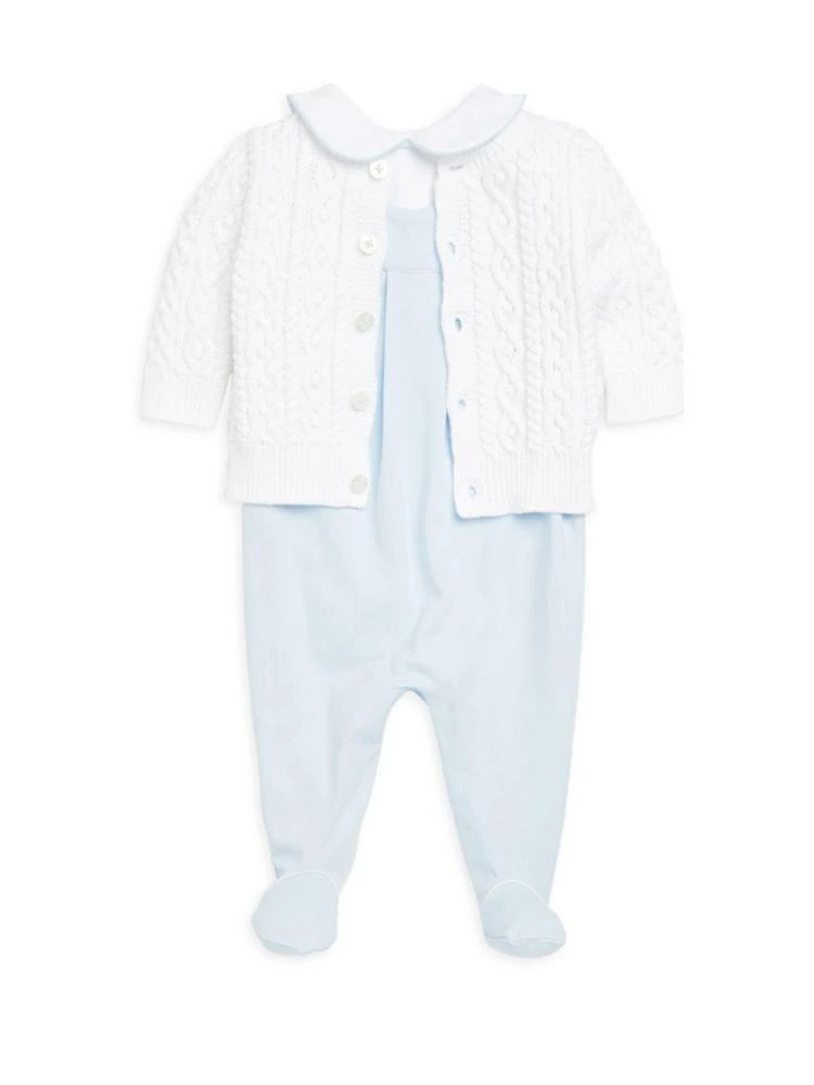 商品Ralph Lauren|Baby Boy's Three-Piece Cotton Sweater, Bodysuit and Footie Set,价格¥466,第1张图片