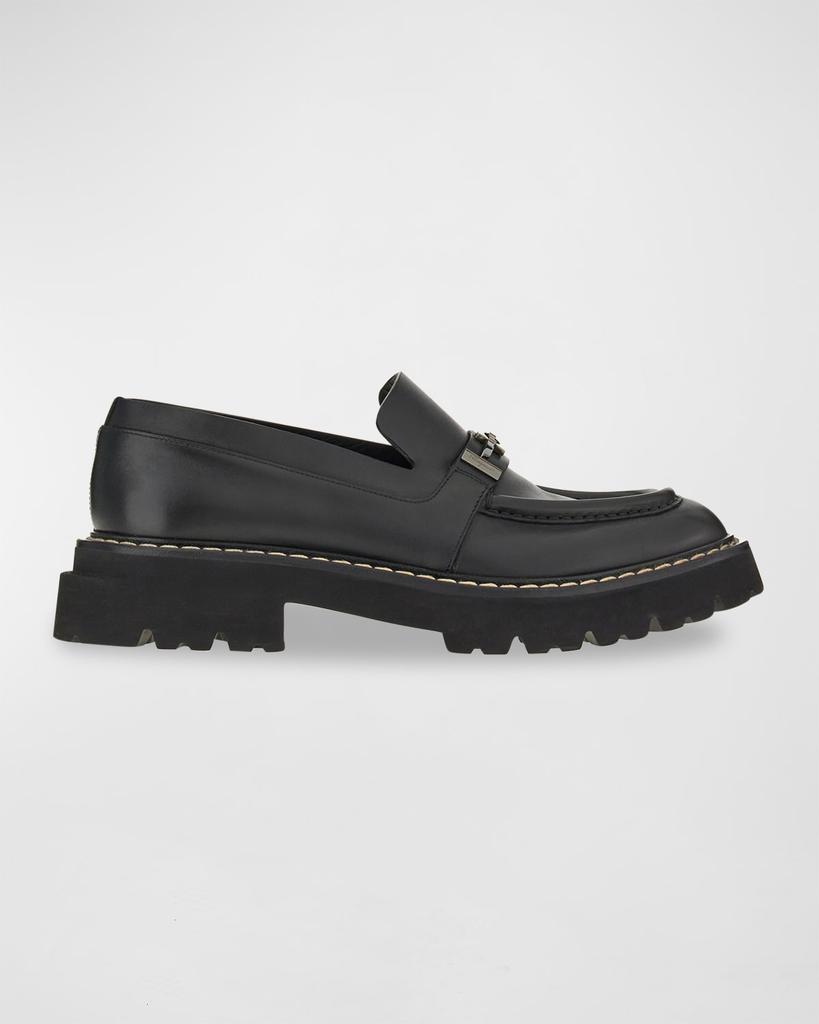 Men's Ignazio Lug Sole Gancio-Buckle Leather Loafers商品第1张图片规格展示