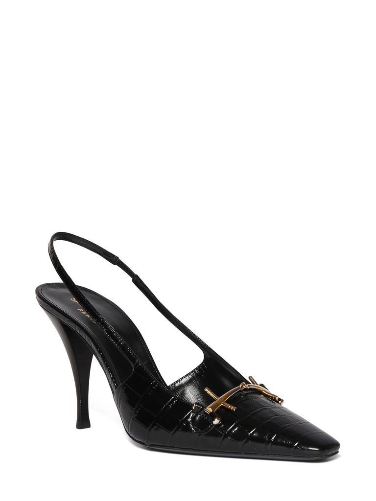 商品Yves Saint Laurent|90mm Blade Croc Embossed Leather Pumps,价格¥7280,第4张图片详细描述