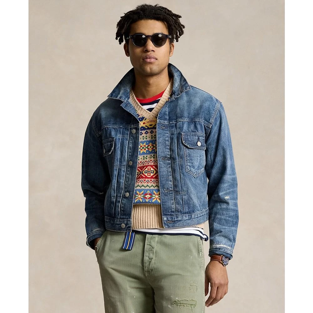 商品Ralph Lauren|Men's Cotton Denim Trucker Jacket,价格¥904,第1张图片