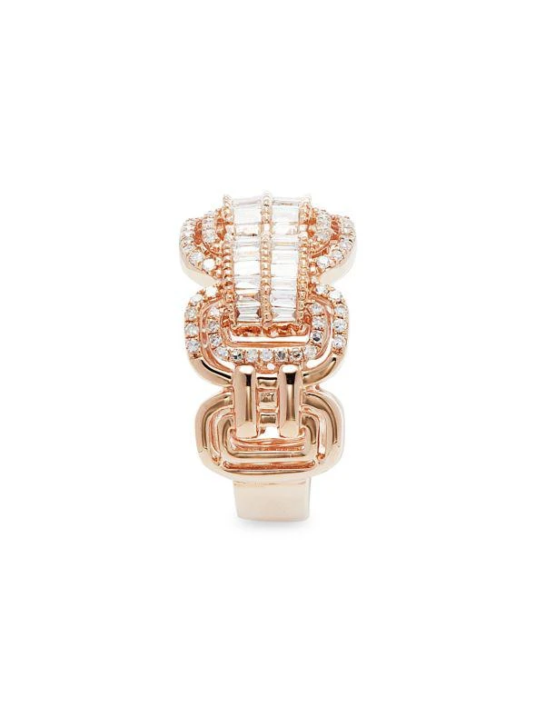 商品Effy|14K Rose Gold & Diamond Link Ring,价格¥13144,第4张图片详细描述