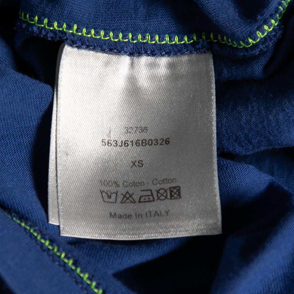 Dior Blue Cotton Crew Neck Short Sleeve T-Shirt XS商品第6张图片规格展示