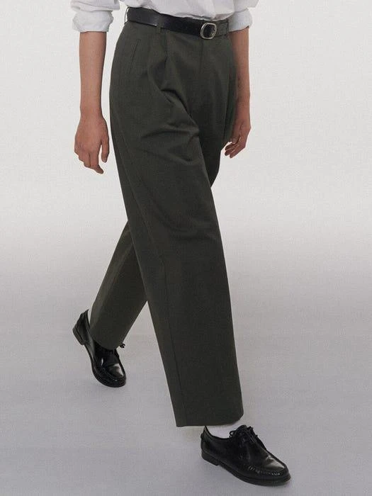 商品tetu|Classic Pin Tuck Pants_Khaki Gray,价格¥949,第2张图片详细描述