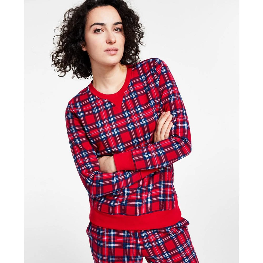 商品Charter Club|Women's Printed Plaid Matching Crewneck Top, Created for Macy's,价格¥38,第1张图片