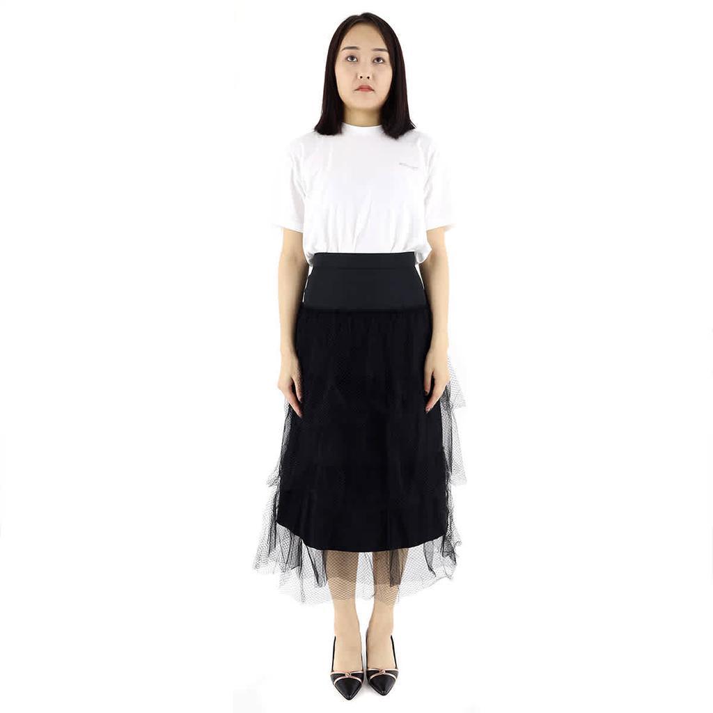 商品Burberry|Ladies Black Tiered Tulle A-line Skirt,价格¥2547,第1张图片