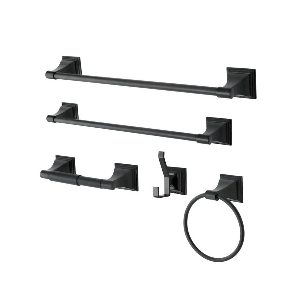商品Kingston Brass|Monarch 18-Inch and 24-Inch Towel Bar Bathroom Accessory Set in Black,价格¥1373,第1张图片