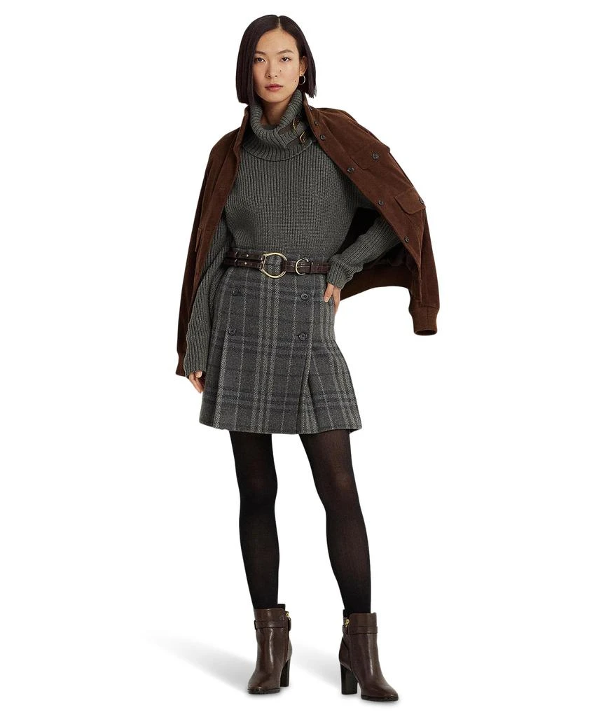 商品Ralph Lauren|Plaid Pleated Wool-Blend Tweed Miniskirt,价格¥951,第4张图片详细描述