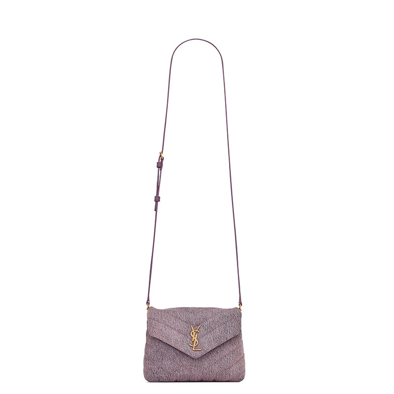 商品Yves Saint Laurent|【预售3-7天】SAINT LAURENT PARIS/圣罗兰 YSL 22春夏新款LOULOU系列 女士漂白淡紫色织物配皮“Y”型绗缝牛仔帆布金扣可调节皮革肩带单肩斜挎包678401FAADY5352,价格¥11335,第1张图片