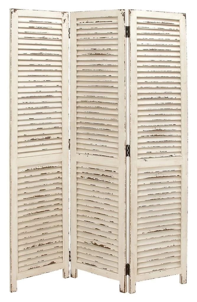 商品SONOMA SAGE HOME|Cream Wood Farmhouse Room Divider Screen with Horizontal Slats,价格¥2398,第1张图片
