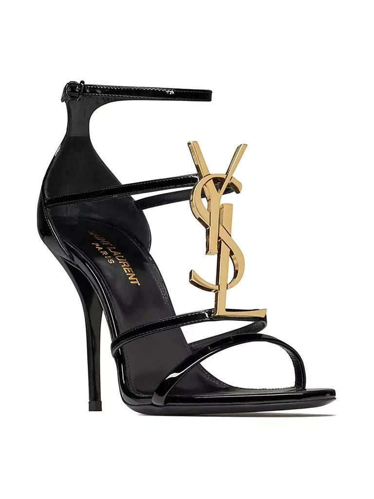 商品Yves Saint Laurent|Cassandra Sandals In Patent Leather With Gold-tone Monogram,价格¥9949,第2张图片详细描述