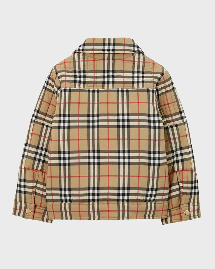 商品Burberry|Kid's Gideon Check-Print Quilted Jacket, Size 4-14,价格¥4325,第2张图片详细描述