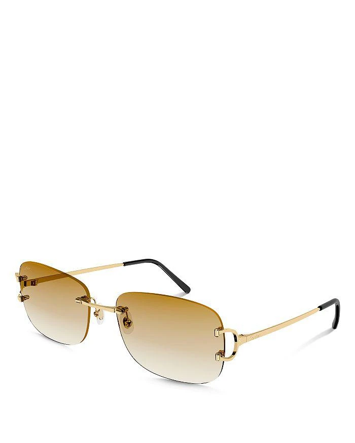 商品Cartier|Signature C 24K Gold Plated Rimless Sunglasses,价格¥9316,第1张图片详细描述