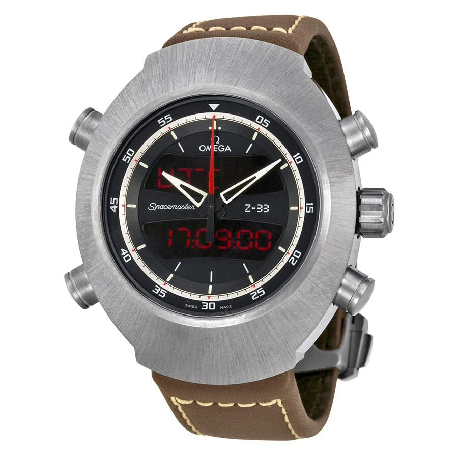 商品Omega|Spacemaster Z-33 Black Analog-Digital Dial Brown Leather Chronograph Men's Watch 32592437901002,价格¥29793,第1张图片