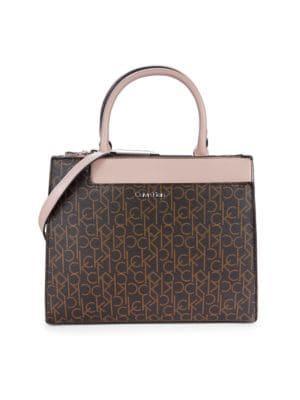 商品Calvin Klein|Edie Monogram Double Top Handle Bag,价格¥746,第1张图片
