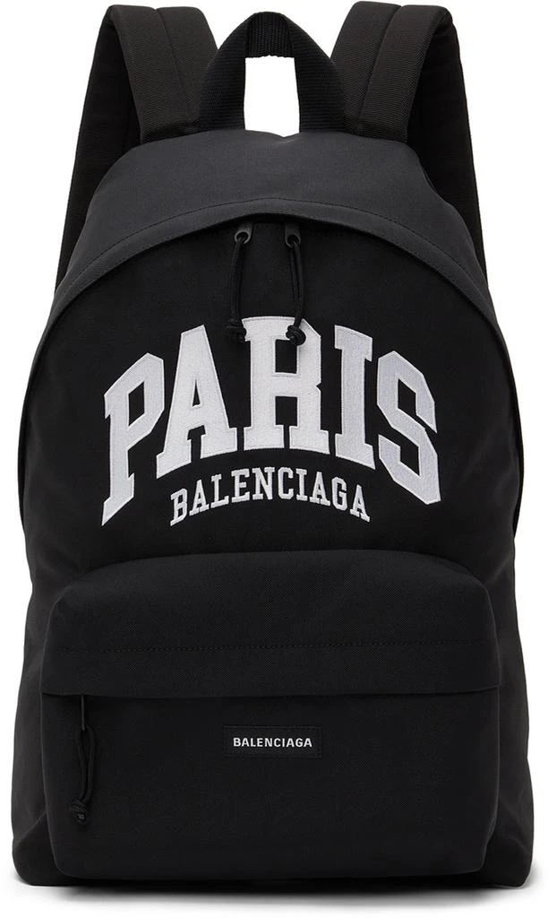 商品Balenciaga|Black Paris Cities Backpack,价格¥5025,第1张图片