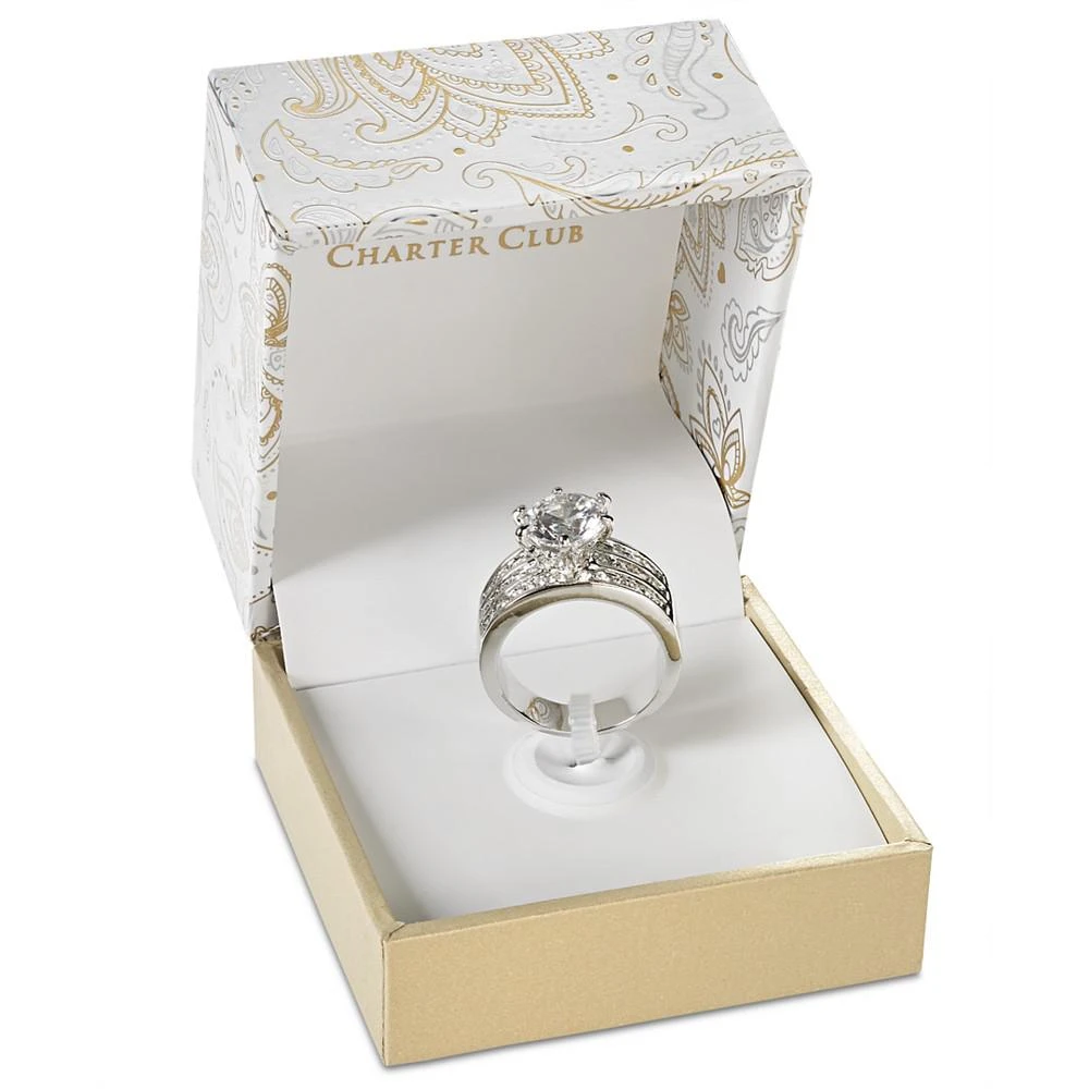 商品Charter Club|Crystal Triple-Row Ring in Fine Silver Plate or Gold Plate, Created for Macy's,价格¥89,第2张图片详细描述