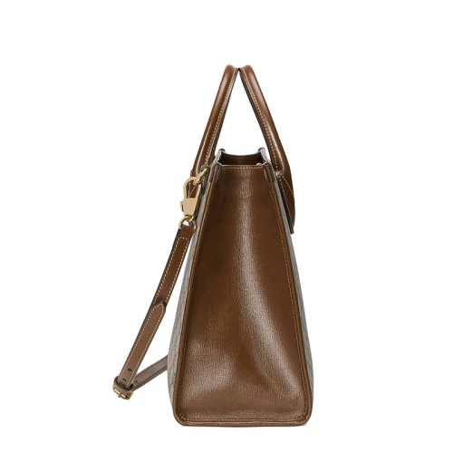 GUCCI/古驰 经典款 男女同款GG Supreme帆布棕色皮革饰边小号单肩手提包‎65998392TCG8563 商品