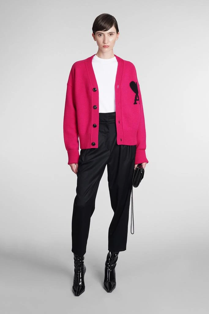 商品AMI|Ami Alexandre Mattiussi Cardigan In Fuxia Wool,价格¥2640,第2张图片详细描述