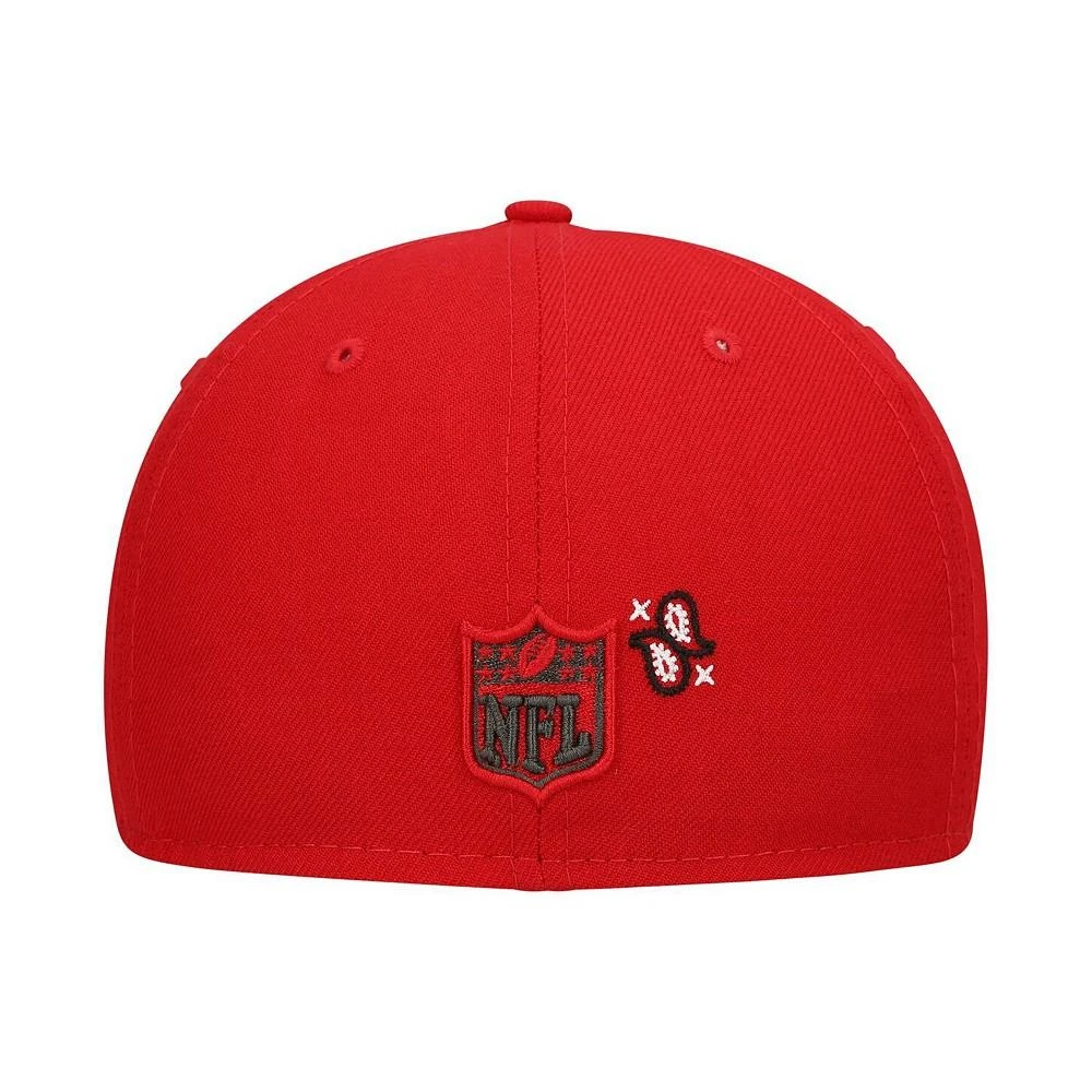 商品New Era|Men's Red Tampa Bay Buccaneers Bandana 59Fifty Fitted Hat,价格¥247,第3张图片详细描述