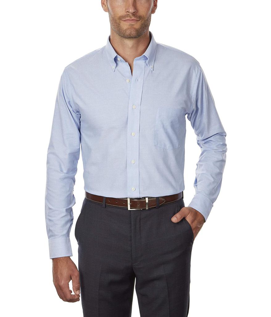 Men's Dress Shirt Regular Fit Oxford Solid Buttondown Collar商品第1张图片规格展示