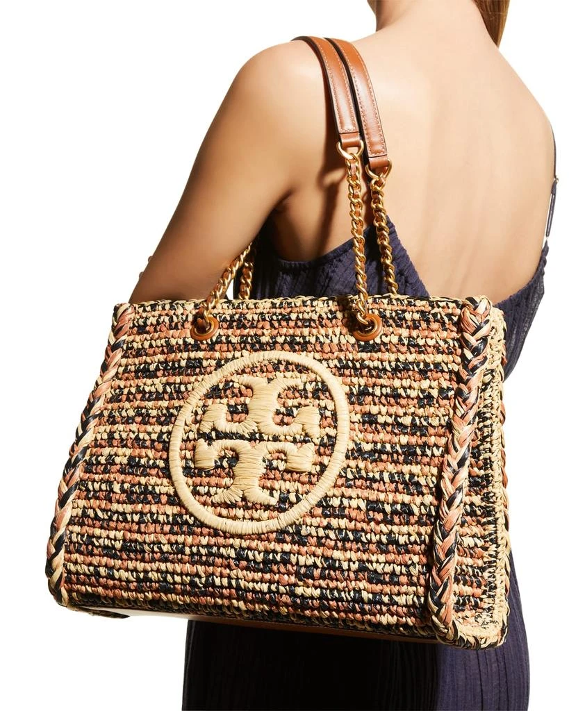 商品Tory Burch|Ella Small Logo Straw Chain Tote Bag,价格¥2772,第2张图片详细描述